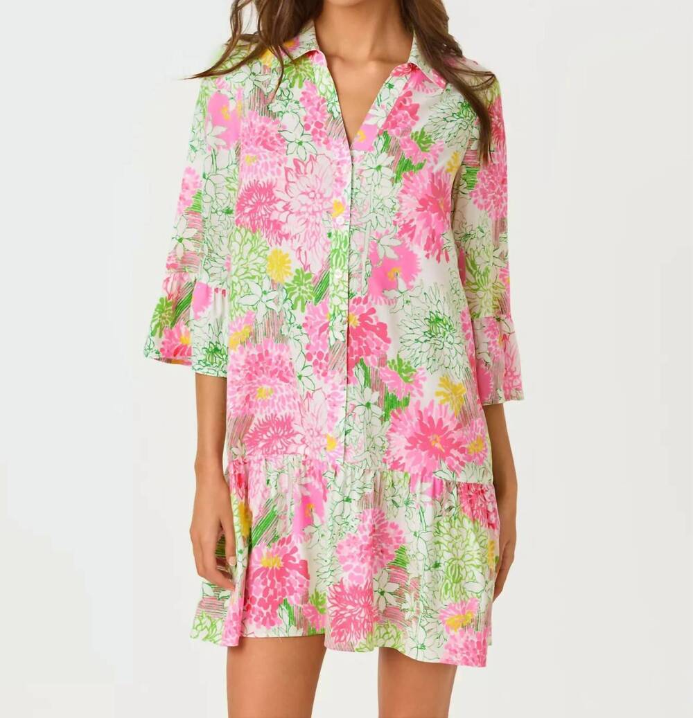 NEW LILLY PULITZER women's rayanna tunic dress in resort white mum patch